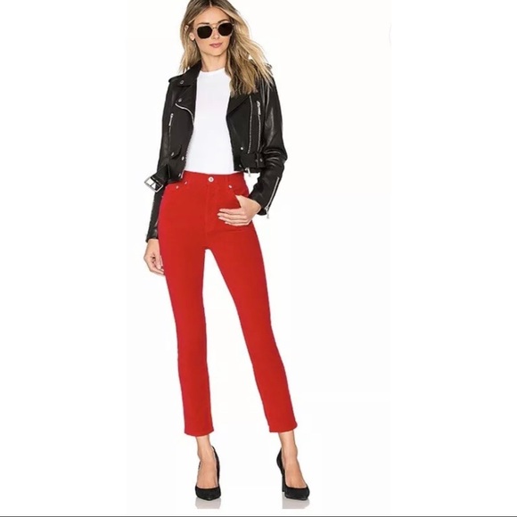 Re/Done Denim - $290 NWT RE/DONE Mid-Rise Crop Kick Red Velvet 27
